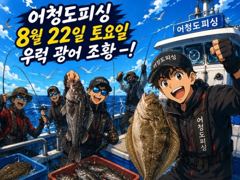 8/22일 군산최강피싱 <#어청도호> 먼바다 생미끼 우럭&광어 마무리조황 사진