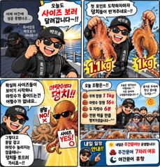 삼천포 문어낚시, 마릿수보다 사이즈! 1.1kg·1kg 등장｜삼천포박프로 흑진호 주간문어 사진